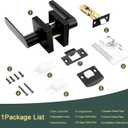 Heavy Duty Passage Door Handle, Door Lever with Rectangular Design, Non-Locking for Hallway Closet, Easy Installation, Matte Black, 1 Pack