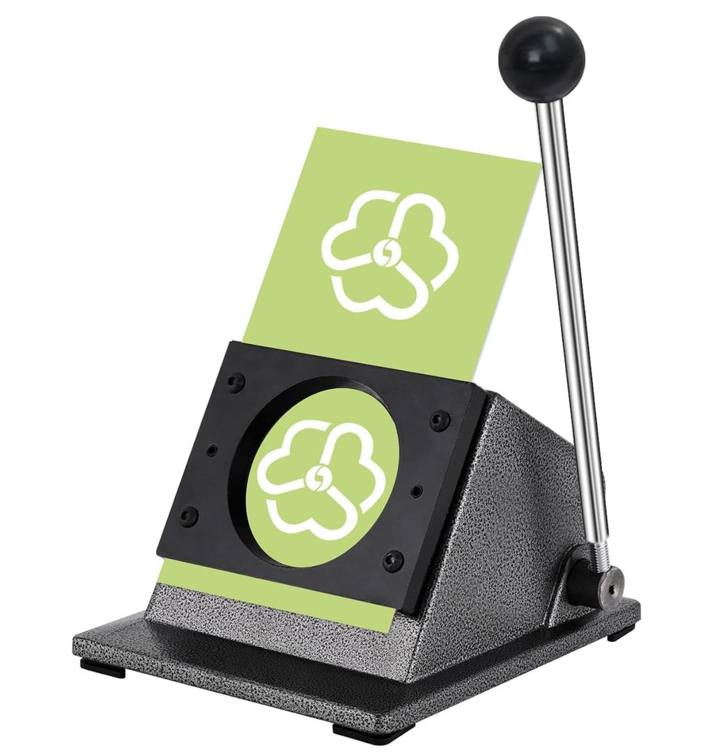 1" Button Paper Cutter Graphic Punch Die Cutter for 1inch Buttons, 1.377" Circle Cutter Punch for Scrap Paper Films Cardboard