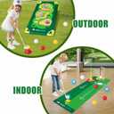 Fistone Toddler Golf Set with Foot-Pedal Launcher- 3 in 1 Kids Golf Toy with Golf Cornhole Board & Putting Mat | Indoor & Outdoor Golf Toys - Birthday Gift for Boys & Girls Age 3-8