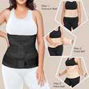 3 in 1 Postpartum Belly Band Wrap Support Recovery Girdles Abdominer Binder Post Surgery Belly&Waist&Pelvis Support Belt & Back Brace (Black, XX-Large)