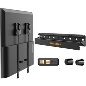 Perlegear No Drill TV Wall Mount for Most 24-65 Inch TVs up to 100 lbs, Studless TV Mount, Drywall TV Bracket with Max VESA 400x400mm, No Stud, Easy Install, Low Profile, PGMT7