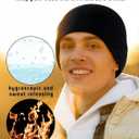 2 Pcs Winter Beanie Skull Cap for Men Loose Thermal Skull Cap Warm Winter Fleece Hat for Outdoor Sports (Black)