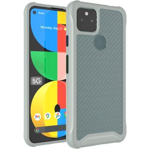 TUDIA Carbon Hybrid Designed for Google Pixel 5a 5G Case, [Lucion] Shockproof Clear Anti Scratch Matte Carbon Fiber Design Slim Protective Case Cover (Gray)