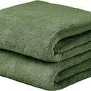 JML Microfiber Bath Towels, Oversized, Ultra Soft, Super Absorbent and Fast Drying, No Fading Large Bathroom Towel Set for Sport, Travel, Fitness (Coral Fleece - Olive-Green, 30 in x 60 in)