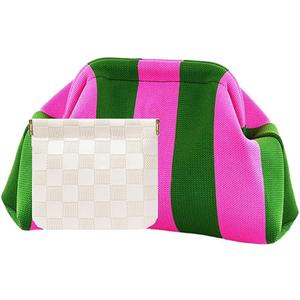 Clutch Purses for Women,Woven Crochet Bag&Cosmetic Bag Dumpling Striped Cloud Purse Evening Handbag Summer Beach