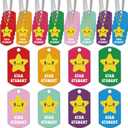 32 Pcs Student Incentives Acrylic Star Student Tags with Chains Recognition Tag Education Awards Prizes Bulk for School Classroom Reward Teacher Supplies, 8 Styles