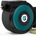 EP Retractable Garden Hose Reel - 1/2 in x 100ft,Heavy Duty Garden Hose Reels Wall Mounted, with 9-Function Sprayer Nozzle, Locking System, 180 Swivel Bracket, Black