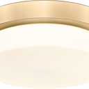 Gold Flush Mount Ceiling Light, 13inch Close to Ceiling Light Fixtures 24W 2200lm Dimmable 2700K/3000K/4000K/5000K/6000K Brass LED Ceiling Lamp for Bedroom Hallway Kitchen, AD-22008-L-GD