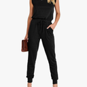 ANRABESS Women’s Summer Crewneck Sleeveless Casual Dressy Loose Stretchy Jumpsuits Rompers 2025 Trendy Outfits Size L