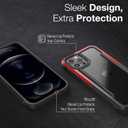 RAPTIC Shield Crystal Clear Case for iPhone 12 for iPhone 12 Pro, [10FT Mil-Grade Drop Protection], [Not Yellowing Tech], Durable Anodized Shockproof Aluminum Frame Slim 12/12 Pro Case, Black & Red