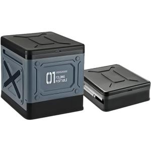 Collapsible portable toilet, car storage box, emergency toilet for camping road trips (Grayish Blue)