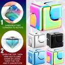 Wettarn 4 Pcs Spinners Fidget Cube Toys for Adults Small Desk Toys Gift Sensory Focus Metal Cube Spinners Desktop Anxiety Stress Relieve Autism ADHD Relaxing Christmas