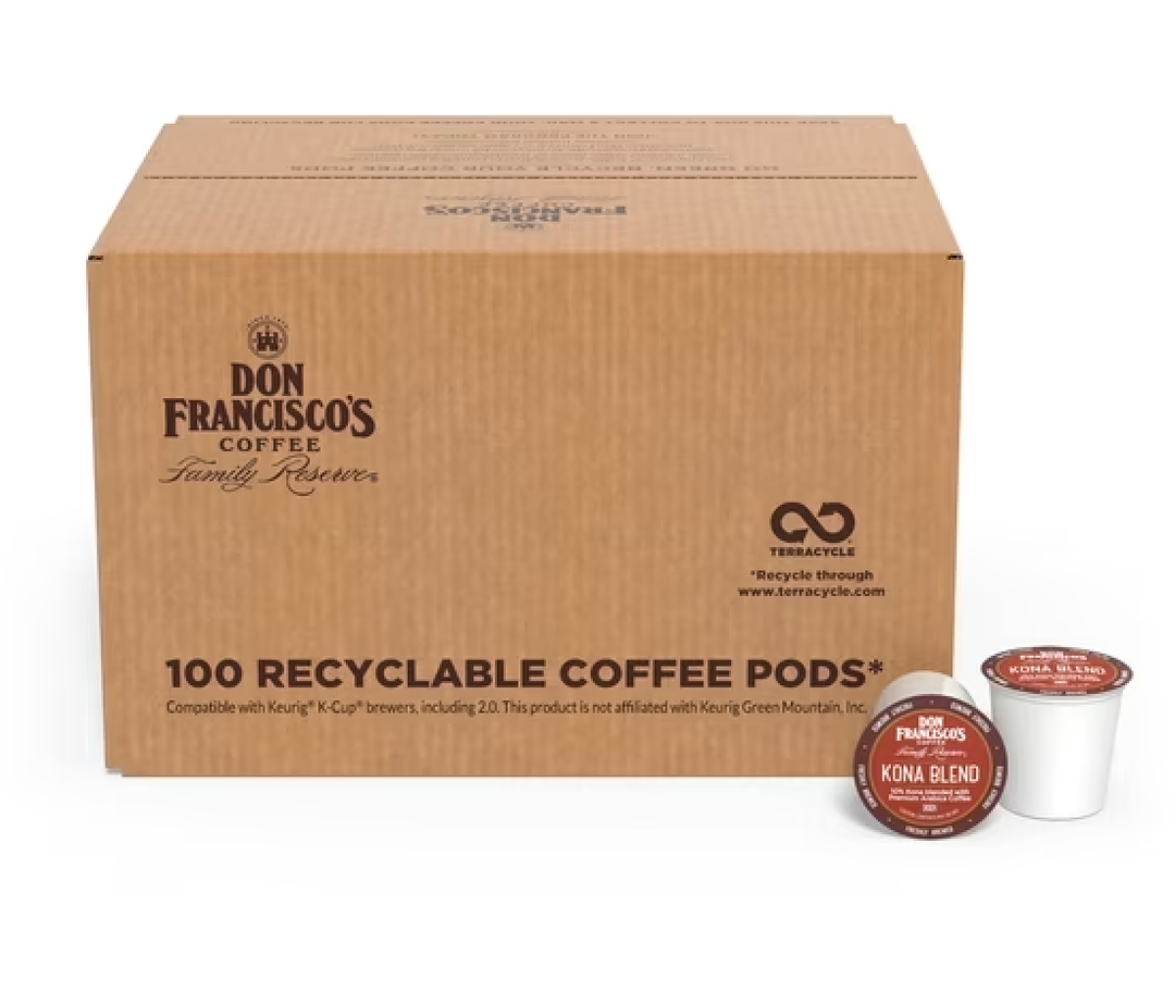 Don Francisco's Coffee Kona Blend Medium Roast K-Cup Compatible Coffee Pods, 100 Ct, BBD 10/23/27