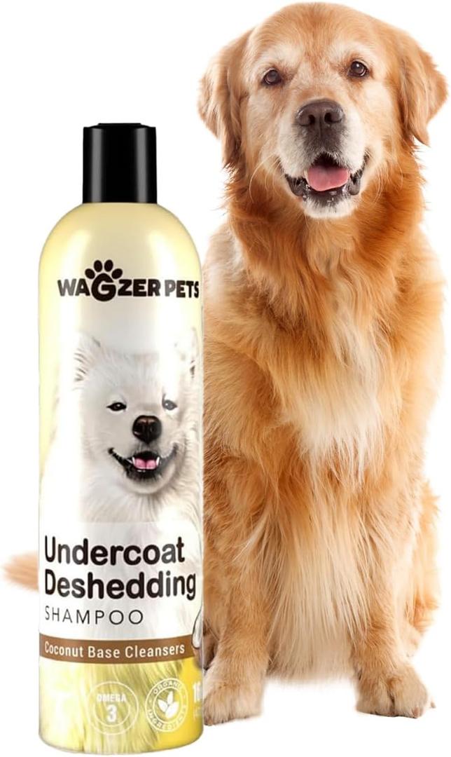 Wagzer Highly Concentrated 16oz Dog Shampoo | Makes up to 3.2 Gallons | Coconut-Based with Vitamin E, Omega 3 & 6 | Nourishes Coat, Reduces Excess Shedding | Made in USA for All Dog Breeds