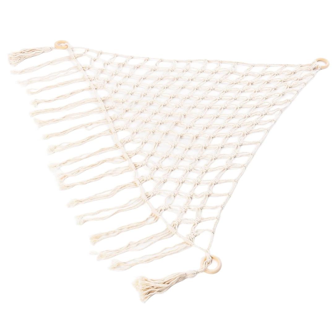 Stuffed Animal Storage Corner Hammock or Net Toy Storage Hammock for Stuff Animals, Plushie Net for Nursery Bedroom Wall, Stuffed Animal Organizer Holder for Plush, Cute Boho Room Decor with hooks (Beige)