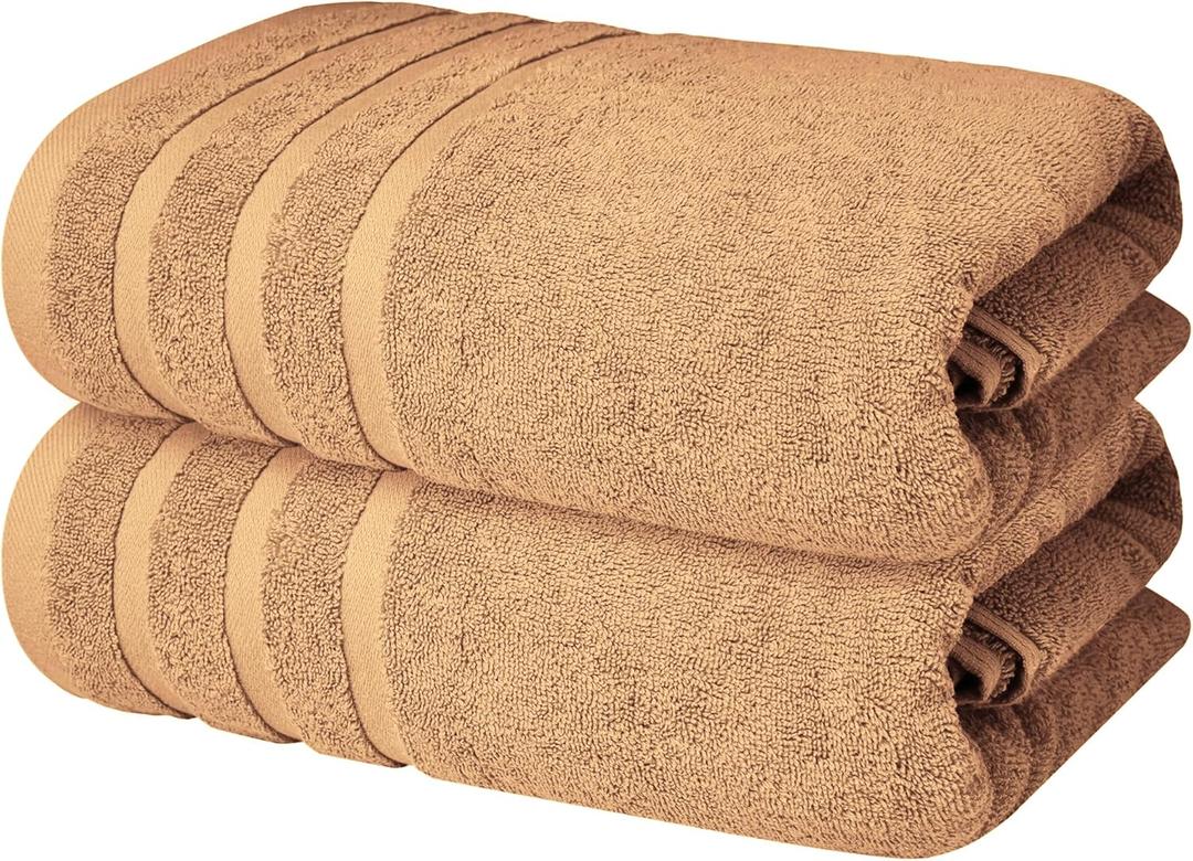 Infinitee Xclusives 100% Cotton Luxury Bath Towels Set of 2 (27x54 Inches), Soft, Absorbent, Quick Dry, Perfect Towels for Bathroom, Gym, Spa & Hotel |Cosmic Sand|