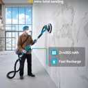 SEESII Cordless Drywall Sander with Vacuum,900W 1900RPM 2x4.0Ah Battery,Popcorn Ceiling Remover Tool,Brushless Low Noise Variable Speed,Wall Sander for Painting Prep,Foldable Telescopic,LED,12 Discs