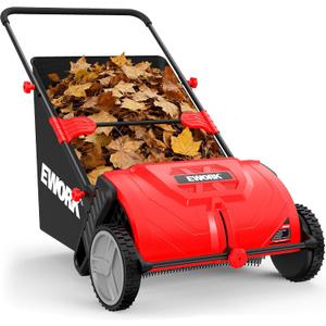 EWORK Push Lawn Sweeper (Red-22 Inch)