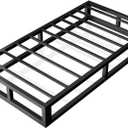 6 Inch Twin Bed Frame with Steel Slat Support, Low Profile Twin Metal Platform Bed Frame Support Mattress Foundation, No Box Spring Needed/Easy Assembly/Noise Free