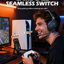NUBWO Wireless Gaming Headset with Mic for Ps5 Ps4 PC, Zero Interference, 100-Hour Battery All-Day Play, 23ms Sync for Fortnite & Call of Duty/FPS Gamers, Triple Mode All Devices Compatible - Orange