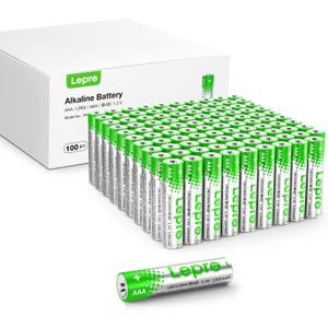 Lepro AAA Batteries 100 Pack, Triple A Batteries with Ultra Long-Lasting Power High Performance, 1.5V Leak-Proof, Corrosion-Resistant Alkaline AAA Batteries, Ideal for Home & Office Devices