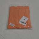 COMBEME Women's Deep V Neck Low Cut Tops 2025 Casual Ribbed Knit Henley T Shirts Summer Short Sleeve Tees, Orange 