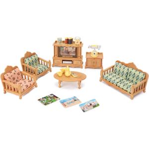 Dollhouse Furniture Set for Kids Toys Miniature Doll House Accessories Pretend Play Toys for Boys Girls & Toddlers Age 3+ with Living Room, Sofa, TV...