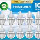 Air Wick Plug in Scented Oil Refill, 10ct, Fresh Linen, Air Freshener, Essential Oils, Eco Friendly Pack