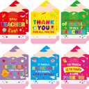 Treasure Cove Teacher Appreciation Gift Cards Holders Thank You Teacher Greeting Cards Pencil Gift Card Holder Money Sleeves with Envelope for Appreciation Week Graduation End of Year Party Supplies 12Pcs