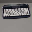 YUNZII ACTTO B303 Wireless Typewriter Keyboard, Bluetooth Connection, Cute Retro Aesthetic Design with Integrated Stand for Tablet, Phone, PC and Win/Mac/Android (B303, Midnight)