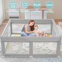 Hiaksedt 50 x 50 inch Baby Playpen with Mat Small Playpen for Babies and Toddlers Baby Fence Playards