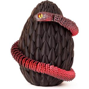 Easter Eggs, Snake Egg with 3D Printed Snake, Year of The Snake 2025, 3D Printed Snake, Executive Desk Toys, Articulated Snake, Fidget Toys Gifts for Easter Adults (DarkRed)