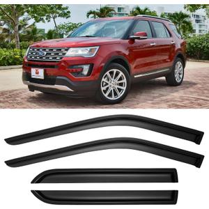 Window Rain Guards Visors for 2011 2012 2013 2014 2015 2016 2017 2018 2019 Ford Explorer, Window Vent Wind Shades Deflectors Shield for 11-19 Explorer