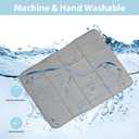 Cooling Dog Mat Q-Max>0.5 - Rapid Cooling Tech, Thin Breathable Crate Pad, Portable Washable Summer Mat, Chill Soothing Fabric - 47"x29" Extra Large Dog, Grey