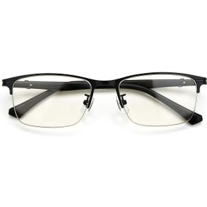 Progressive Multifocal Computer Reading Glasses Half frame Presbyopic Blue Light Blocking Eyeglasses for Men (Black)
