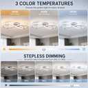 68W Modern LED Ceiling Light 31.5" Dimmable Ceiling Light with Remote & APP Control, 3000K-6000K Flush Mount Ceiling Lamp for Kitchen Living Room Bedroom (Chrome)