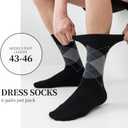 Niorasen Mens Dress Socks, 6 Pairs Soft Breathable Bamboo Rayon, Classic Mid Calf Socks for Men with Box,Valentines Day (Black, L)