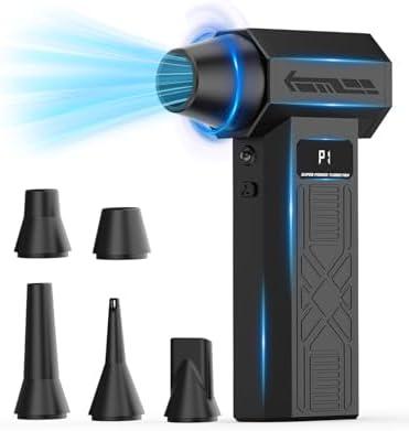 PECODE Compressed Air Duster-280000RPM Electric Air Duster,4-Gear Adjustable Super Power Air Blower,Rechargeable Mini Blower with Fast Charging for PC,Keyboard,Camera,Car,Snow,House & Outdoor