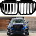 G07 Front Grill/Grilles Kidney Grill Replacement for BMW X7 Series G07 2019-2021 (Double Slat Gloss Black)