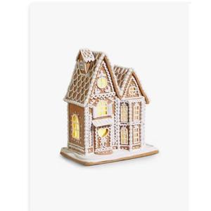 Christmas lighted gingerbread house figurine