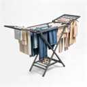Clothes Drying Rack Heavy Duty, Foldable Laundry Dryer Stand for Clothing & Towel, Free Standing Collapsible for Indoor & Outdoor, 2-Level Clothing Drying Rack, 63" L× 17.7" W, Gray
