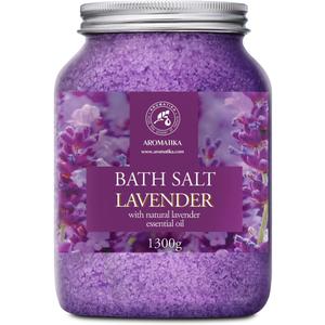 Sea Salt Lavender with Natural Lavender Essential Oil 46 Oz - Lavender Bath Salts - Lavanda Salt 1300g - Best for Good Sleep - Stress Relief - Beauty - Relaxing - Bathing - Body Care