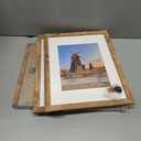 11x14 Picture Frame Set of 4, 11 x 14 Wood Photo Frames with Mat for 8x10, Natural Wooden Frame with Real Glass Cover for Wall and Tabletop Display,Brown