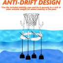 Pool Basketball Hoop Floating with Anti-Tip & Anti-Drift Design, Basketball & Ring Toss Pool Toys for Kids Ages 4-8, 8-12, Summer Outdoor Water Toys Pool Games for Adults and Family
