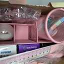 Pink Desk Accessories, 24Pcs Pink Office Supplies and Desk Organizers, with Tape Dispenser, Stapler, Staple Remover, Ect, Gift Box Packaging