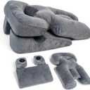 Zomaple Face Down Pillow for Sleeping & Recovery After BBL, Vitrectomy, Retinal & Eye Surgery - Patented Facedown Pillow with Gel Pack is Prone Home Massage Bed Equipment - Ideal for Stomach Sleepers (Grey)
