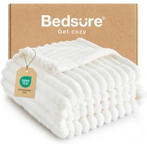 Bedsure White Throw Blanket for Couch - GentleSoft Cozy Soft Blankets for Women, Cute Small Fleece Throws for Girls, House Bedroom Decor Aesthetic Gift for Women, Off White, 50x70 Inches