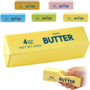 Butter Squishy, Soft Slow Rising Squeeze Toys, Butter Stick Squishy Fidget Toys and Stress Balls Squishies for Office Desk Toys, Party Favors & Birthday Gifts(Yellow)