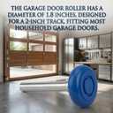 10 Pack 7" Stem Blue 2" Nylon Garage Door Roller with Protective Sealed-Cap(Dustproof), Ultra Quiet & Long-Lasting, Commercial High Load Capacity, Double Sealed Bearings