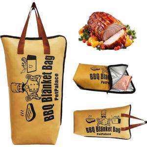BBQ Blanket for Resting Meat, 18in Insulated Meat Resting Bag, Heavy Duty & Wide Mouth, Reusable Grilling Accessories for Large Brisket/Beef/Steaks/Chicken/Turkey